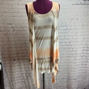Young Fabulous and broke cream, orange, & tan mini dress size small